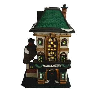 "Heartland Valley Village" Deluxe Porcelain Lighted House "Daily Gazette"